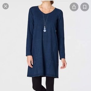 J. Jill Pure Jill Indigo Long Sleeved Shift Dress